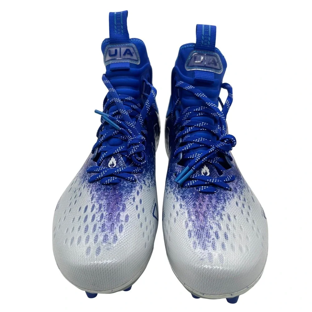 NEW Under Armour Spotlight Franchise RM Blue White‎ Football Cleats Mens Size 10